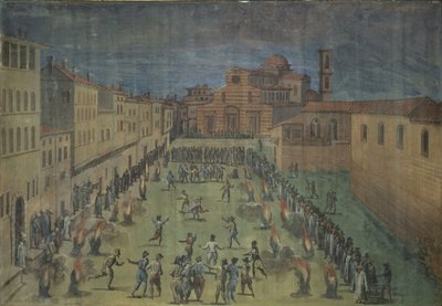 Ein öffentliches Fest auf der Piazza Santo Spirito, Florenz, 1555 von Jan van der Straet